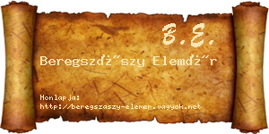 Beregszászy Elemér névjegykártya