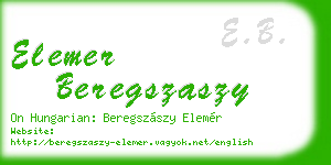 elemer beregszaszy business card